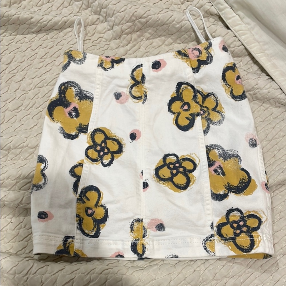 Free people Floral Print Skirt with Yellow and Black Flowers